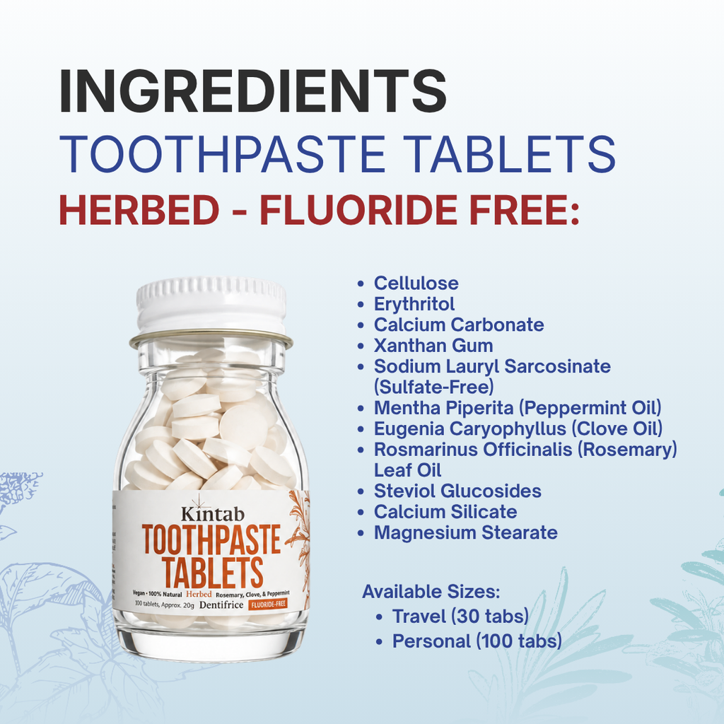 Travel Size Fluoride-Free Toothpaste Tabs Herbed (30 Tabs)