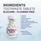 Travel Size Fluoride-Free Toothpaste Tabs Blizzard/Minty (30 Tabs)